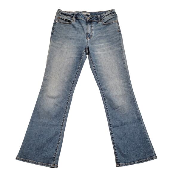 Lands' End Jeans Women's Size 10 Blue Mid Rise Bootcut Denim Stretch Faded - Picture 2 of 13